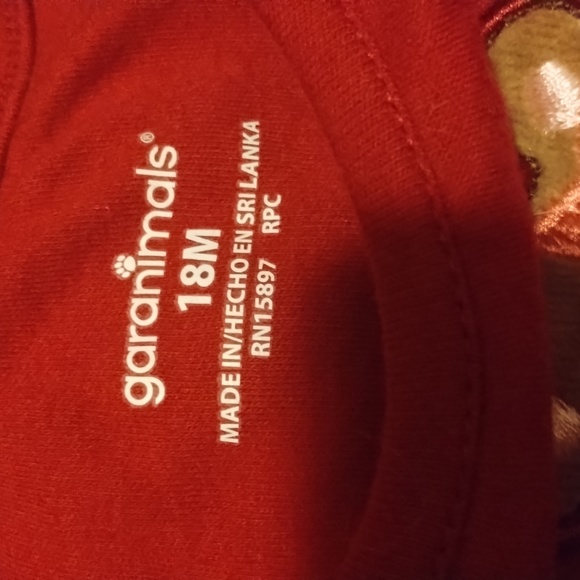 Garanimals Baby Girl Teddy Bear Burgundy Long Sleeve onesie Bodysuit Shirt 18M - Picture 10 of 12